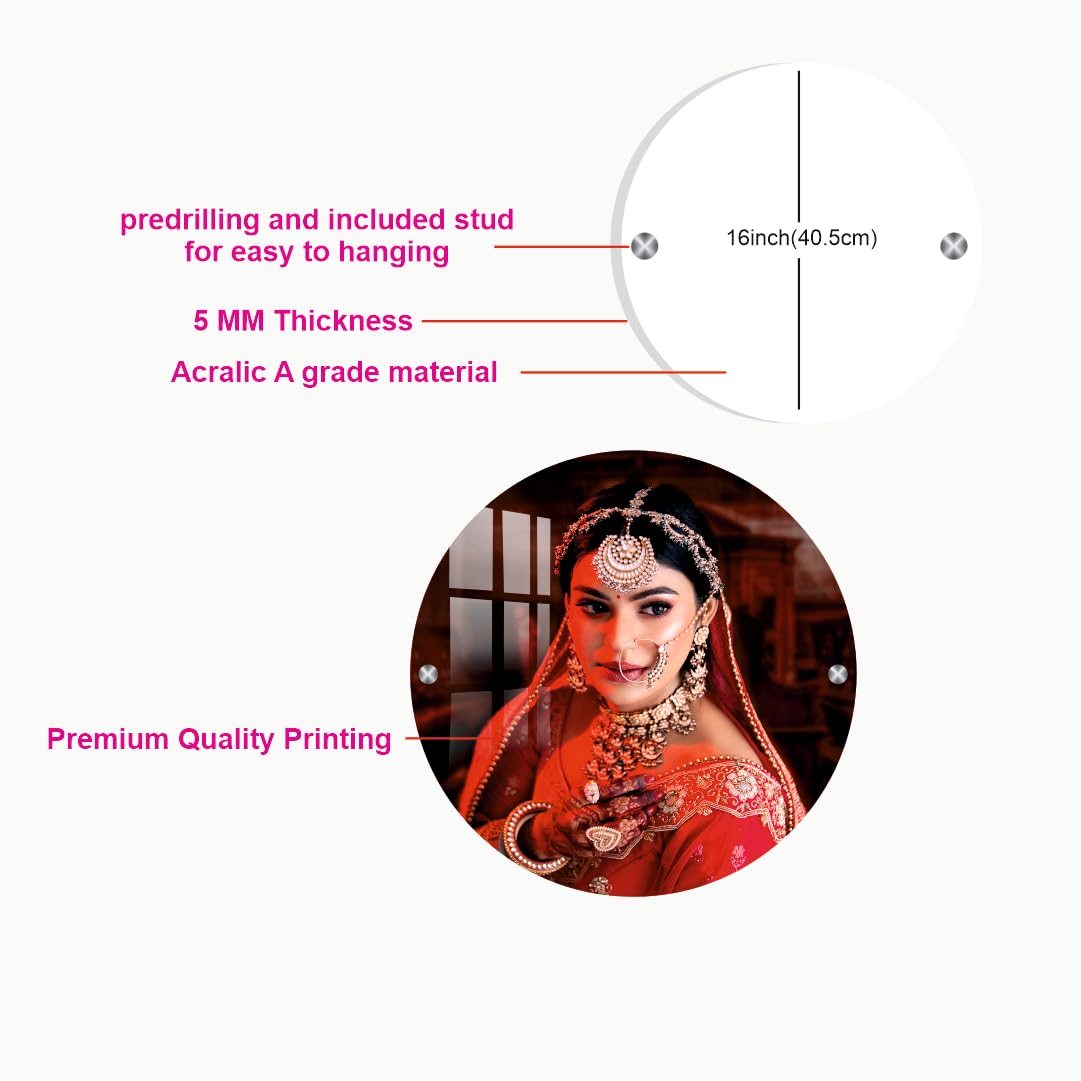 Personalised Round Acrylic Photo Frame