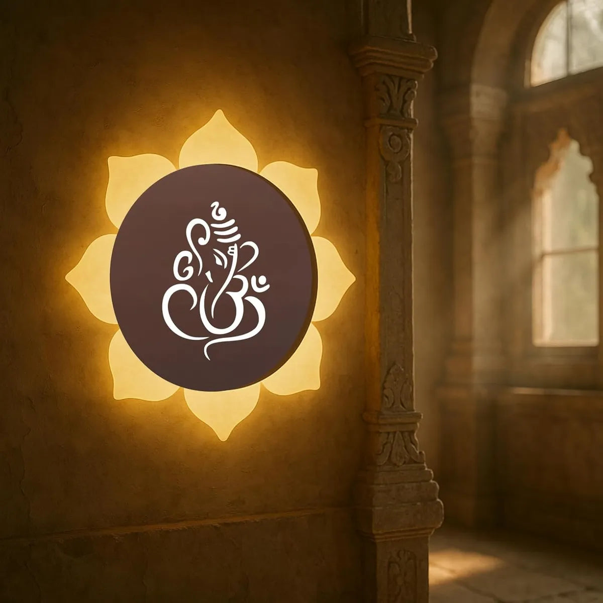 FLOWER GANESH ROSE GOLD WALL LIGHT-15 WATT