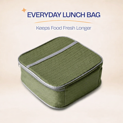 Meal Station 3 Compartment Stainless Steel Bento Lunch Box with Bag