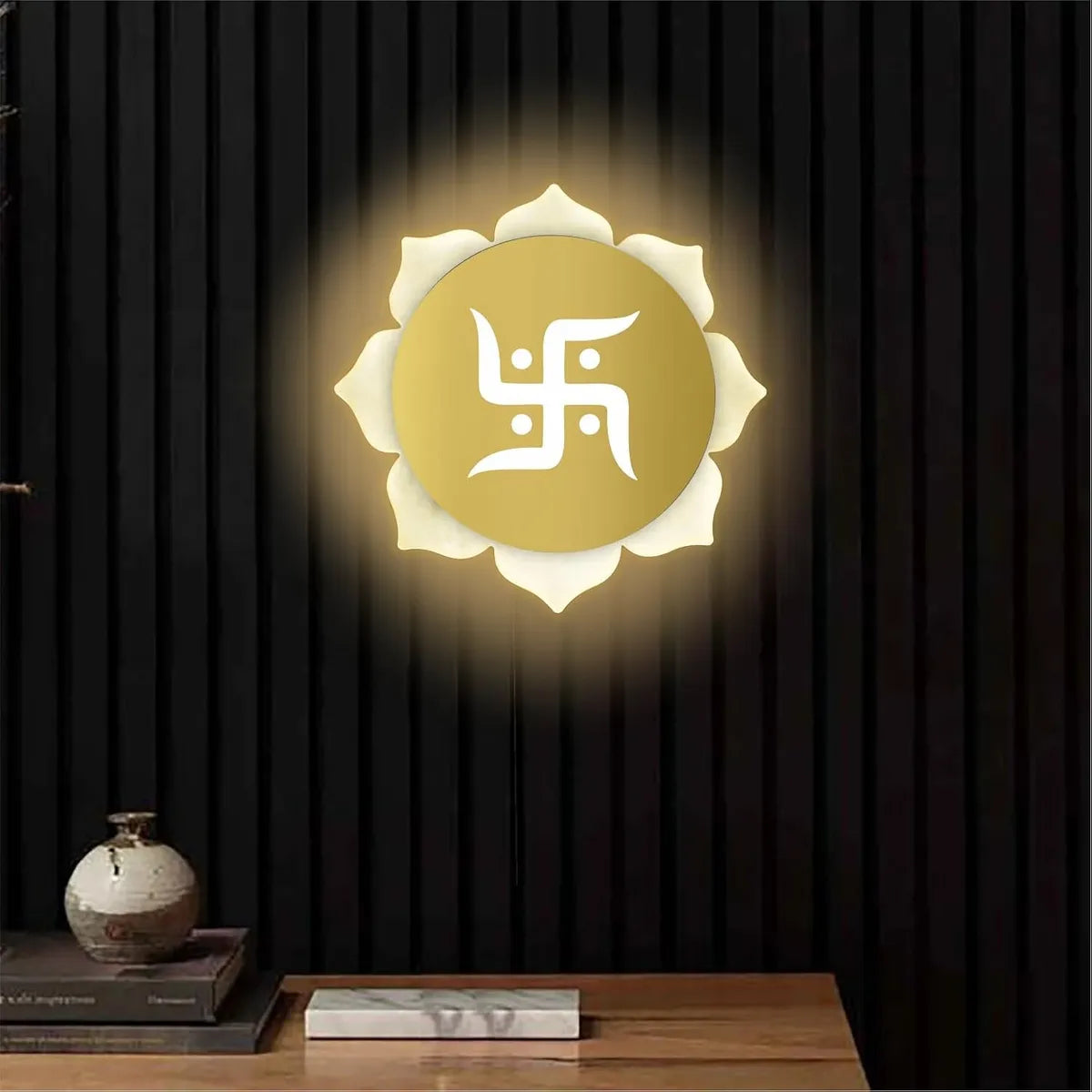 Swastik Gold Wall Light