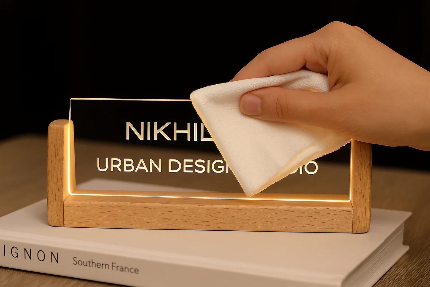 Desk Name Plate With LED Light.