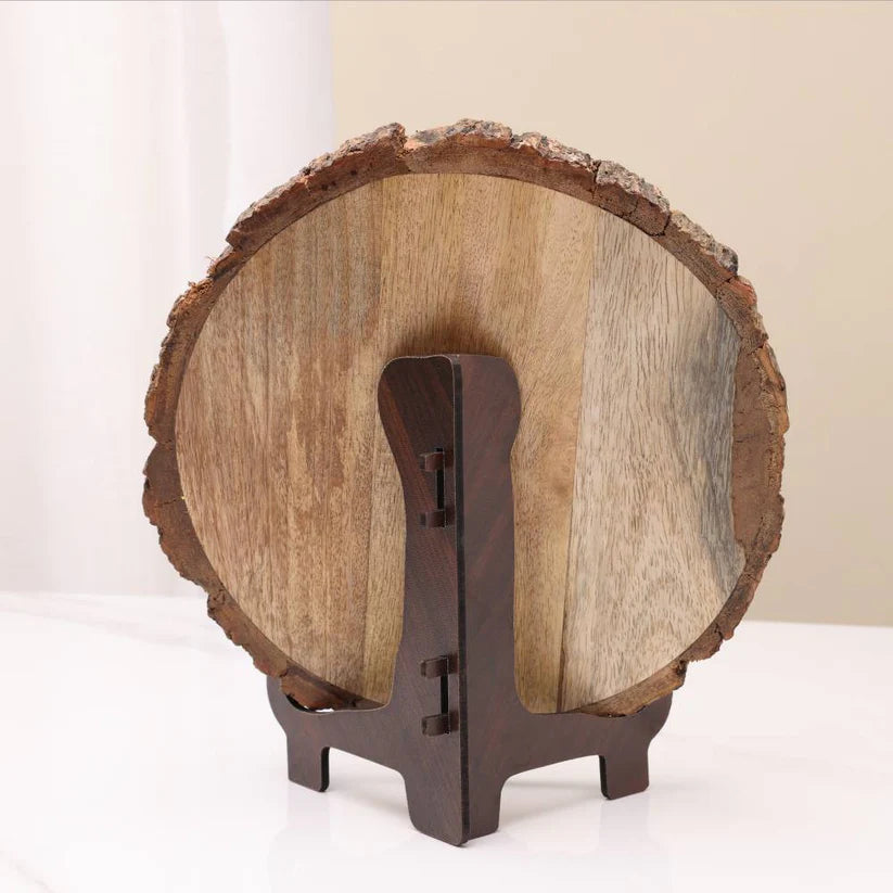 Personalised Natural Wood Round Engraved Photo Frame
