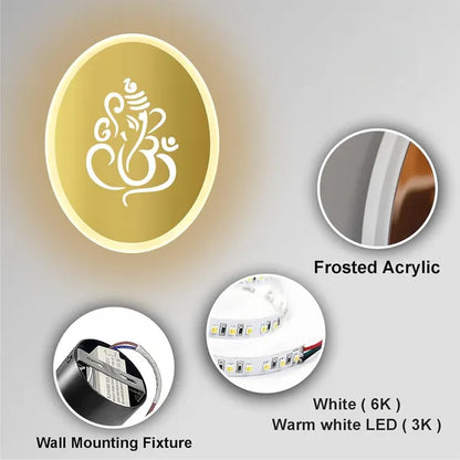 Oval Ganesh Wall Light