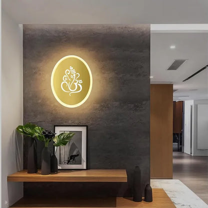 Oval Ganesh Wall Light