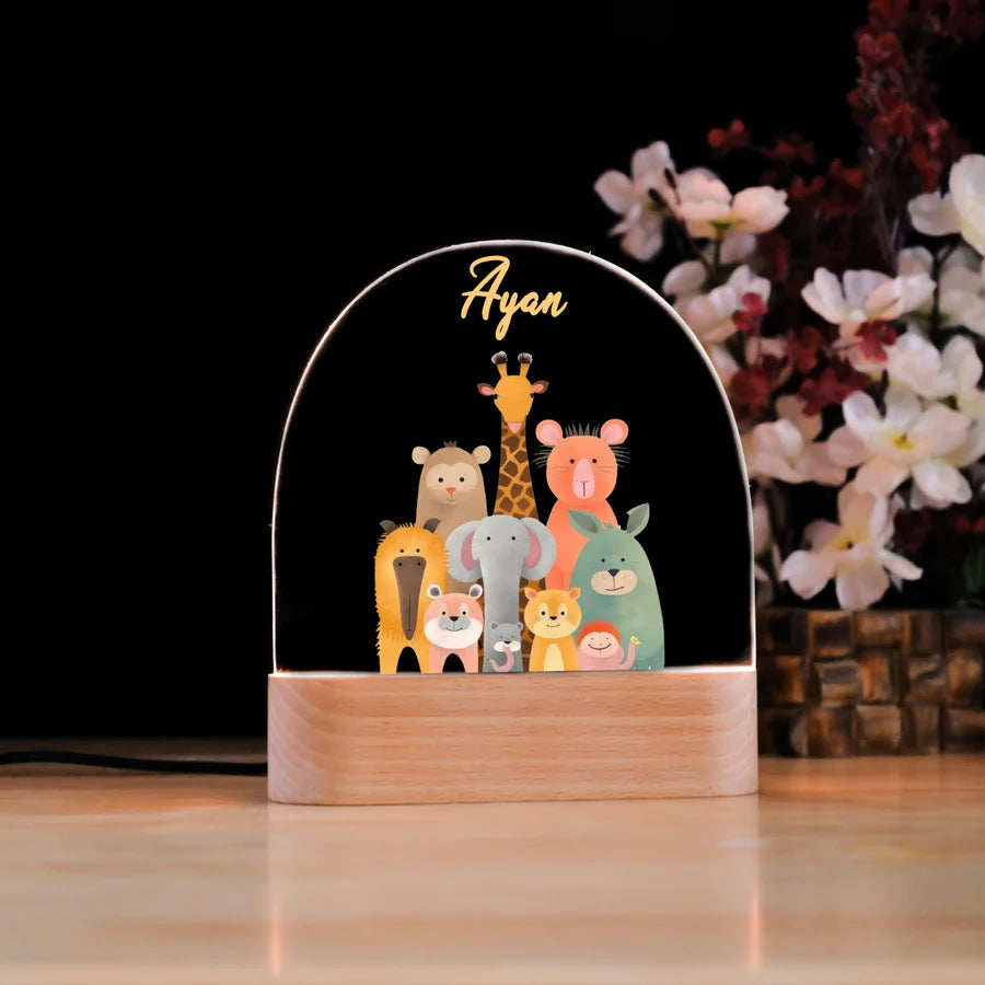 Personalised Animals Kids Night Lamp