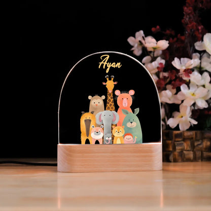 Personalised Animals Kids Night Lamp