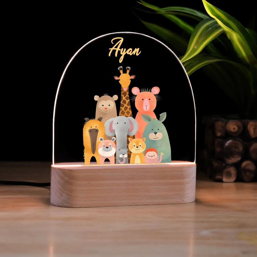 Personalised Animals Kids Night Lamp