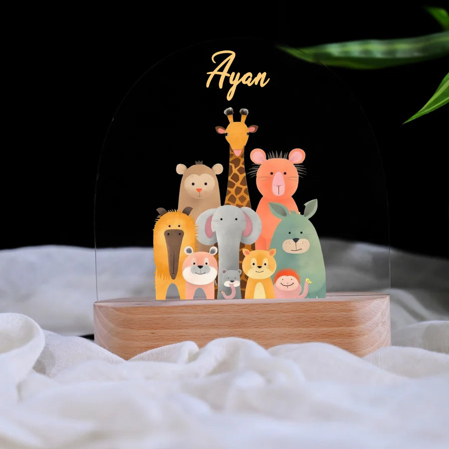 Personalised Animals Kids Night Lamp