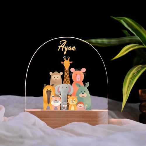 Personalised Animals Kids Night Lamp