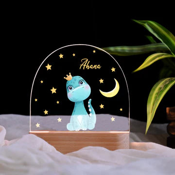 Personalised Dino Kids Night Lamp
