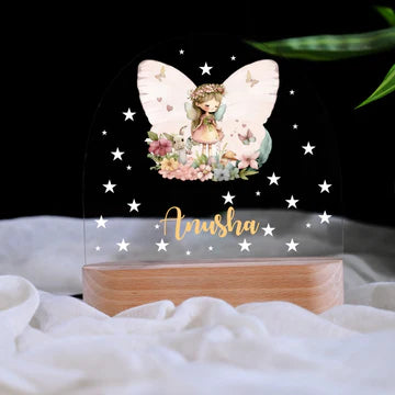 Personalised Fairy Glow Kids Night Lamp