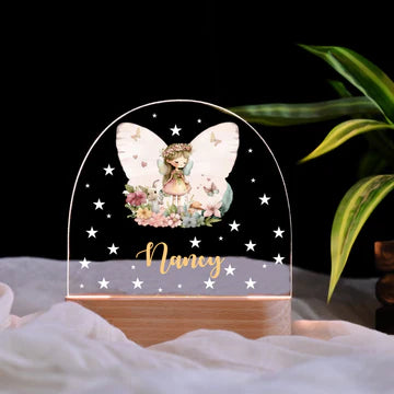 Personalised Fairy Glow Kids Night Lamp