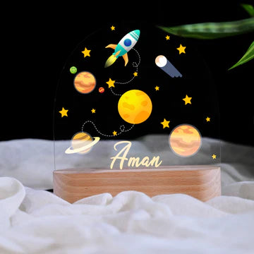Personalised Galaxy Theme Kids Night Lamp