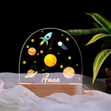 Personalised Galaxy Theme Kids Night Lamp