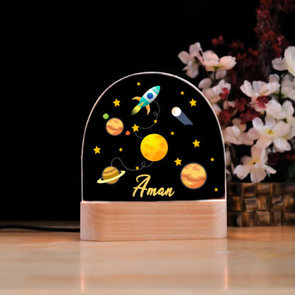 Personalised Galaxy Theme Kids Night Lamp