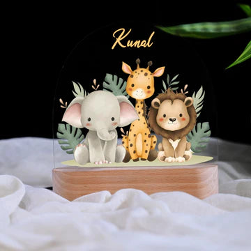 Personalised Jungle Theme Kids Night Lamp