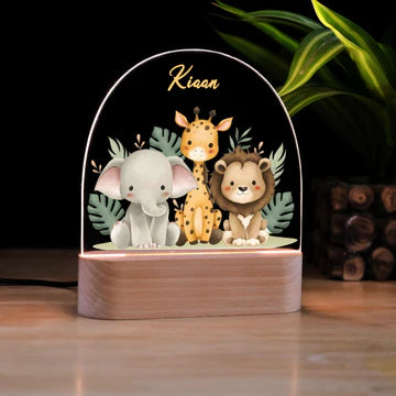 Personalised Jungle Theme Kids Night Lamp