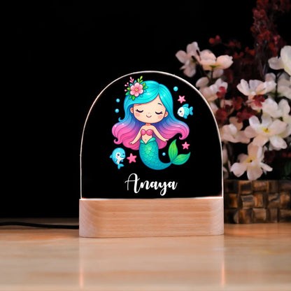 Personalised Mermaid Kids Night Lamp