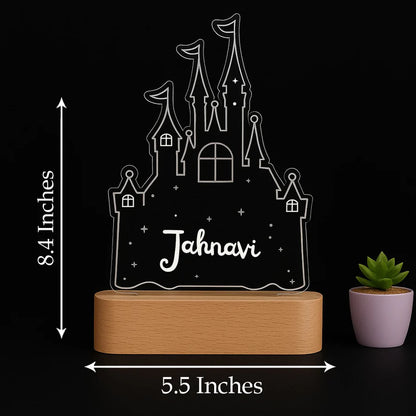 Personalised Princess Castle Theme Kids Night Lamp