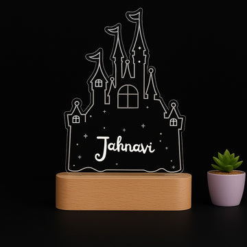 Personalised Princess Castle Theme Kids Night Lamp