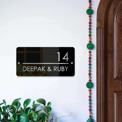 Personalized Sleek Black Acrylic Name Plate