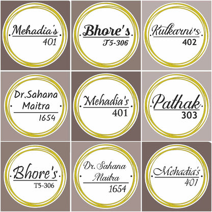 Personalized Round Gold & White Acrylic Name Plate