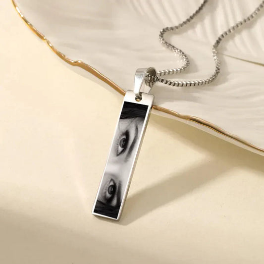 Couple Photo Engraved Necklace