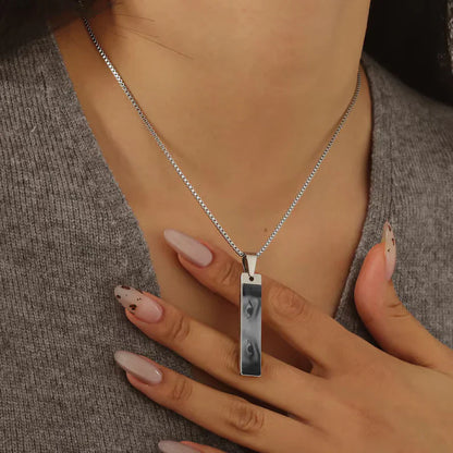 Couple Photo Engraved Necklace