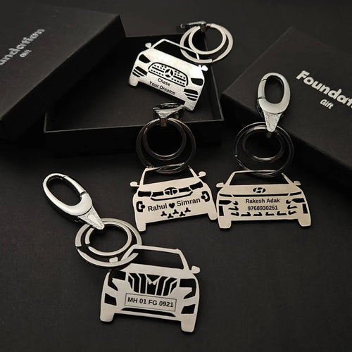 Custom Personalised Car Keychain with Name & Number