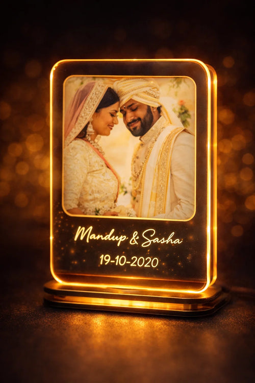 Romantic couple Name,Date & Photo Lamp
