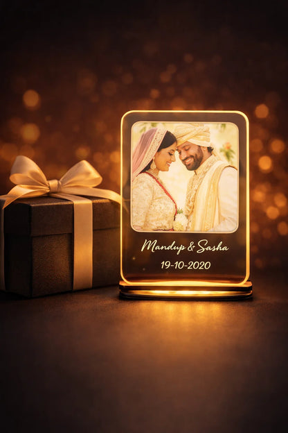 Romantic couple Name,Date & Photo Lamp